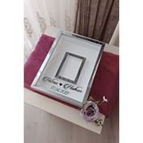 Verda Çerçeve 30x40 Cm Fotoğraf Alanlı Model Tasarım Gül Kutusu Anı Çerçevesi! Ayna Çerçeve! Beyaz-füme