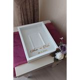 Verda Çerçeve 30x40 Cm Fotoğraf Alanlı Model Tasarım Gül Kutusu Anı Çerçevesi! Ayna Çerçeve! Beyaz-üçgen