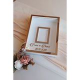 Verda Çerçeve 30X40 Cm Ledli Beyaz-Bronz Fotoğraf Bölümlü Tasarım Gül Kutusu Anı Çerçevesi! Ayna Çerçeve!