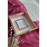 Verda Çerçeve 30x40 Cm Ledli Rose Pleksi Kaplı Fotoğraf Bölümlü Tasarım Gül Kutusu Anı Çerçevesi Isimsiz! Yarıfull Rose Pembe