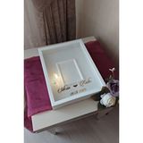 Verda Çerçeve 30x40 Cm Ledli Ve İsimli Fotoğraf Bölümlü Tasarım Gül Kutusu Anı Çerçevesi! Ayna Çerçeve! Beyaz-üçgen