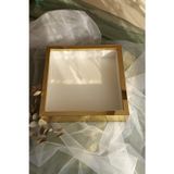 Verda Çerçeve 35X35 Cm Gold Kaplı Fotoğraf Bölümlü Tasarım Gül Kutusu Anı Çerçevesi! Ayna Çerçeve!
