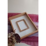 Verda Çerçeve 40X50 Cm Bambu Gül Anı Çerçevesi! Fotoğraf Bölümlü Ledsiz Çerçeve! Gül Anı Çerçevesi