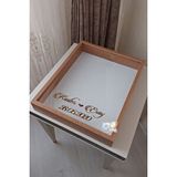 Verda Çerçeve 40X50 Cm Bambu Ledli Derin Anı Çerçevesi-Gül Kutusu-Dekoratif Hatıra Çerçevesi-Beyaz Zemin!