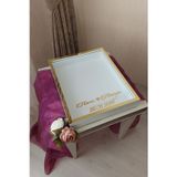 Verda Çerçeve 40X50 Cm Beyaz-Gold Derin Ledsiz Gül Anı Çerçevesi! Gül Kutusu