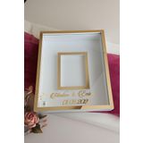 Verda Çerçeve 40X50 Cm Beyaz-Gold Fotoğraf Bölümlü Anı Çerçevesi! Ledli Ve Isimli Gül Tablosu! Gül Kutusu!