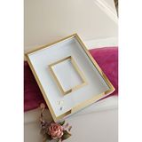 Verda Çerçeve 40X50 Cm Beyaz- Gold Gül Anı Çerçevesi! Fotoğraf Bölümlü Ledsiz Çerçeve! Gül Anı Çerçevesi