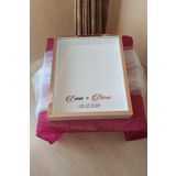 Verda Çerçeve 40X50 Cm Beyaz-Rose Derin Ledsiz Gül Anı Çerçevesi! Gül Kutusu