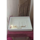 Verda Çerçeve 40X50 Cm Çift Fotoğraf Bölümlü Anı Çerçevesi! Ledli Ve Isimli Gül Tablosu! Gül Kutusu! Kare!