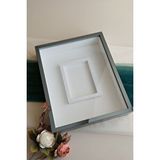 Verda Çerçeve 40x50 Cm Füme Gül Anı Çerçevesi! Fotoğraf Bölümlü Ledsiz Çerçeve! Gül Anı Çerçevesi Mavi