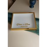 Verda Çerçeve 40x50 Cm Gold Pleksi Kaplı Yatay Derin Gül Anı Çerçevesi! Gül Kutusu Sarı