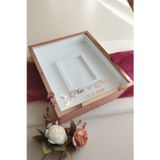 Verda Çerçeve 40X50 Cm Rosegold Fotoğraf Bölümlü Anı Çerçevesi! Ledli Ve Isimli Gül Tablosu! Gül Kutusu!