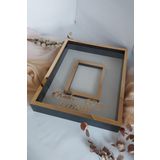 Verda Çerçeve 40X50 Cm Siyah-Gold 8 Cm Derinliğinde Fotoğraf Bölümlü Ledsiz Çerçeve! Gül Kutusu