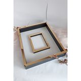 Verda Çerçeve 40X50 Cm Siyah-Gold Fotoğraf Bölümlü Ledsiz Gül Anı Çerçevesi! ! Gül Anı Çerçevesi