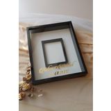 Verda Çerçeve 40X50 Cm Yeni Trend Fotoğraf Bölümlü Siyah Renk Ledsiz Derin Çerçeve! Gül Kutusu