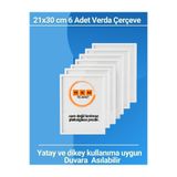 Verda Çerçeve 6 Adet A4 21X30 CM Beyaz Fotoğraf Çerçevesi Diploma Sertifika Çerçevesi