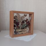 Verda Çerçeve Bambu Isimli 25X25 cm Çift Yönlü Anı Çerçevesi! Gül Kutusu Şeffaf Gül Kutusu