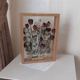Verda Çerçeve Bambu Isimli 30X40 cm Çift Yönlü Anı Çerçevesi! Gül Kutusu Şeffaf Gül Kutusu
