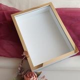 Verda Çerçeve Beyaz 30X40 cm Fotoğraf Bölümsüz Yarı Gold Isimsiz Ledsiz Gül Saklama Kutusu