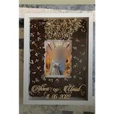 Verda Çerçeve Beyaz Gül Anı Çerçevesi 30x40 cm Ahşap Fotoğraf Bölümlü Kişiselleştirilebilir Ledsiz