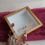 Verda Çerçeve Gold Pleksi Kaplı 25X25 cm Fotoğraf Bölümsüz Isimli Ledsiz Gül Saklama Kutusu! Anı Çerçevesi!