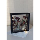 Verda Çerçeve Ledli 25x25 Cm Çift Yönlü Derin Gül Çerçevesi! Gelin Buketi Çerçevesi! Siyah
