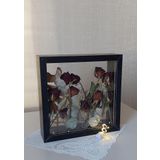 Verda Çerçeve Ledli 25X25 Cm Çift Yönlü Derin Gül Çerçevesi! Gelin Buketi Çerçevesi!