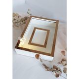 Verda Çerçeve Ledli 25X35 Cm Beyaz-Bronz Fotoğraf Alanlı Model Tasarım Gül Kutusu Anı Çerçevesi! Isimsiz Ledli!