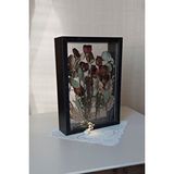 Verda Çerçeve Ledli 25x35 Cm Çift Yönlü Derin Gül Çerçevesi! Gelin Buketi Çerçevesi! Siyah