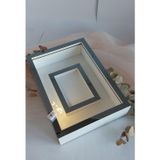 Verda Çerçeve Ledli 25X35 Cm Füme-Beyaz Fotoğraf Alanlı Model Tasarım Gül Kutusu Anı Çerçevesi! Isimsiz Ledli!