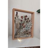 Verda Çerçeve Ledli Isimli 40X50 Cm Bambu Çift Yönlü Derin Gül Çerçevesi! Gelin Buketi Çerçevesi!