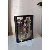 Verda Çerçeve Ledli Ve İsimli 25x35 Cm Çift Yönlü Derin Gül Çerçevesi! Gelin Buketi Çerçevesi! Siyah