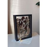 Verda Çerçeve Ledli Ve İsimli 25X35 Cm Çift Yönlü Derin Gül Çerçevesi! Gelin Buketi Çerçevesi!