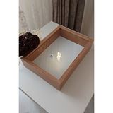 Verda Çerçeve Ledli Yeni Trend 25x35 Cm Bambu Derin Gül Tasarım Çerçevesi! Gül Kutusu Anı Çerçevesi! Isimsiz Kahverengi