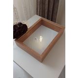 Verda Çerçeve Ledli Yeni Trend 25X35 Cm Bambu Derin Gül Tasarım Çerçevesi! Gül Kutusu Anı Çerçevesi! Isimsiz