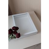Verda Çerçeve Ledli Yeni Trend 25X35 Cm Beyaz Derin Gül Tasarım Çerçevesi! Gül Kutusu Anı Çerçevesi! Isimsiz