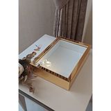 Verda Çerçeve Ledli Yeni Trend 25X35 Cm Gold Derin Gül Tasarım Çerçevesi! Gül Kutusu Anı Çerçevesi! Isimsiz