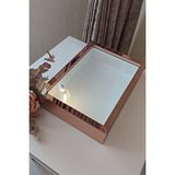 Verda Çerçeve Ledli Yeni Trend 25x35 Cm Rosegold Derin Gül Tasarım Çerçevesi! Gül Kutusu Anı Çerçevesi! Isimsiz Pembe