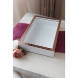 Verda Çerçeve Ledsiz 25X35 Cm Beyaz-Rosegold Derin Gül Tasarım Çerçevesi! Gül Kutusu Anı Çerçevesi! Isimsiz