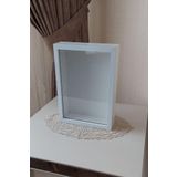 Verda Çerçeve Ledsiz Yeni Trend 25X35 Cm Beyaz Derin Gül Tasarım Çerçevesi! Gül Kutusu Anı Çerçevesi! Isimsiz