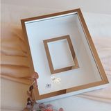 Verda Çerçeve Verda 30X40 cm Beyaz Ahşap Fotoğraf Çerçevesi Yarı Bronz Kaplamalı Anı Kutusu