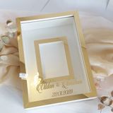 Verda Çerçeve Verda Moda Çiçek Anı Çerçevesi 25 x 35 cm Beyaz-Gold Yarı Kaplama Ledli Ahşap Çerçeve