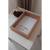 Verda Çerçeve Yeni Model 25x35 Cm Bambu Derin Gül Tasarım Çerçevesi! Gül Kutusu Anı Çerçevesi! Isimli Kahverengi