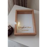 Verda Çerçeve Yeni Model 25X35 Cm Bambu Ledli Isimli Derin Gül Tasarım Çerçevesi! Gül Kutusu Anı Çerçevesi!