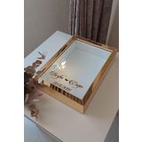 Verda Çerçeve Yeni Model 25X35 Cm Gold Ledli Derin Gül Tasarım Çerçevesi! Gül Kutusu Anı Çerçevesi!