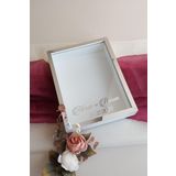 Verda Çerçeve Yeni Model 25X35 Cm Gümüş-Beyaz Ledli Derin Gül Tasarım Çerçevesi! Plastik Gül Kutusu