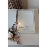 Verda Çerçeve Yeni Model 25x35 Cm Gümüş Ledli Derin Gül Tasarım Çerçevesi! Gül Kutusu Anı Çerçevesi! Gri
