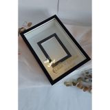 Verda Çerçeve Yeni Model 25X35 Cm Siyah-Beyaz Yatay Fotoğraf Alanlı Model Tasarım Gül Kutusu Anı Çerçevesi!