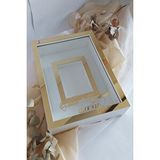 Verda Çerçeve Yeni Model Ledsiz 25X35 Cm Gold-Beyaz Fotoğraf Alanlı Model Tasarım Gül Kutusu Anı Çerçevesi!