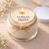 Verda Desing Always Yours Notlu Kokulu Kavanoz Mum - Özel Notlu Hediyelik Cam Mum - Beyaz - 1 Adet